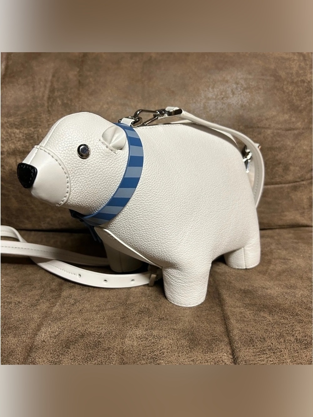Kate Spade limited edition Polar Bear Crossbody Bag with Blue Collar